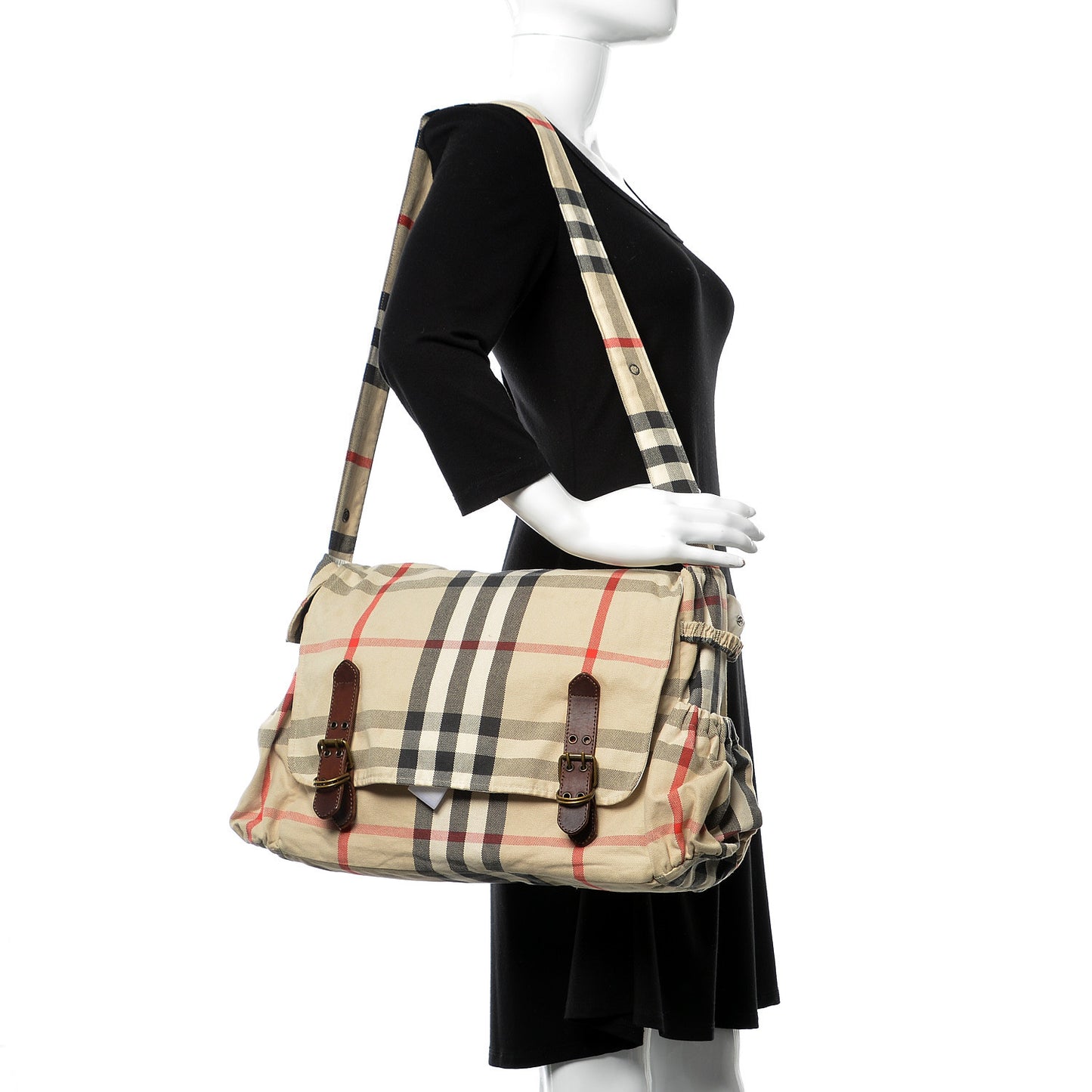 Canvas Check Diaper Bag