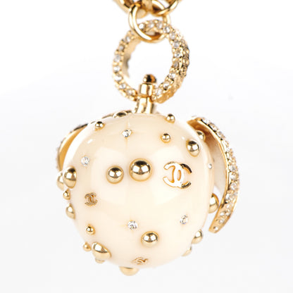 Chanel Crystal Apple Charm Bracelet Gold 4 of 10
