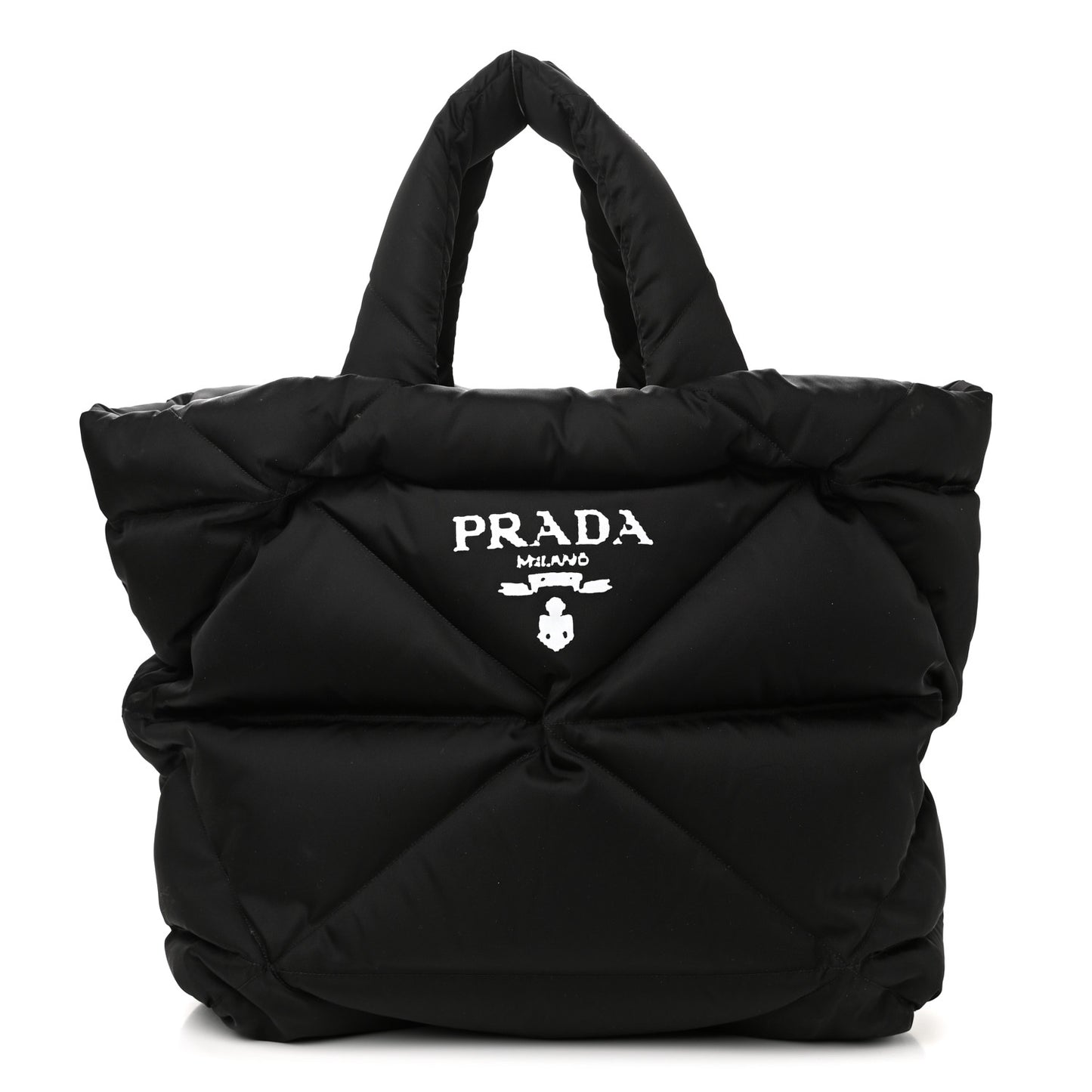 Re-Nylon Triangle Padded Tote Bag Black