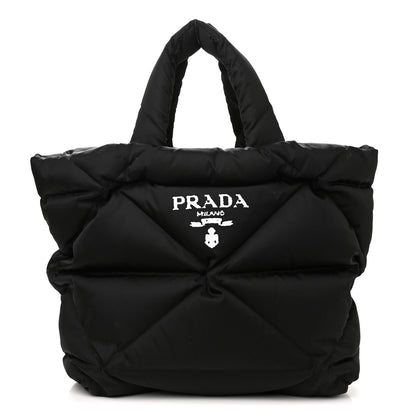 Prada Re-Nylon Triangle Padded Tote Bag Black 1 of 11
