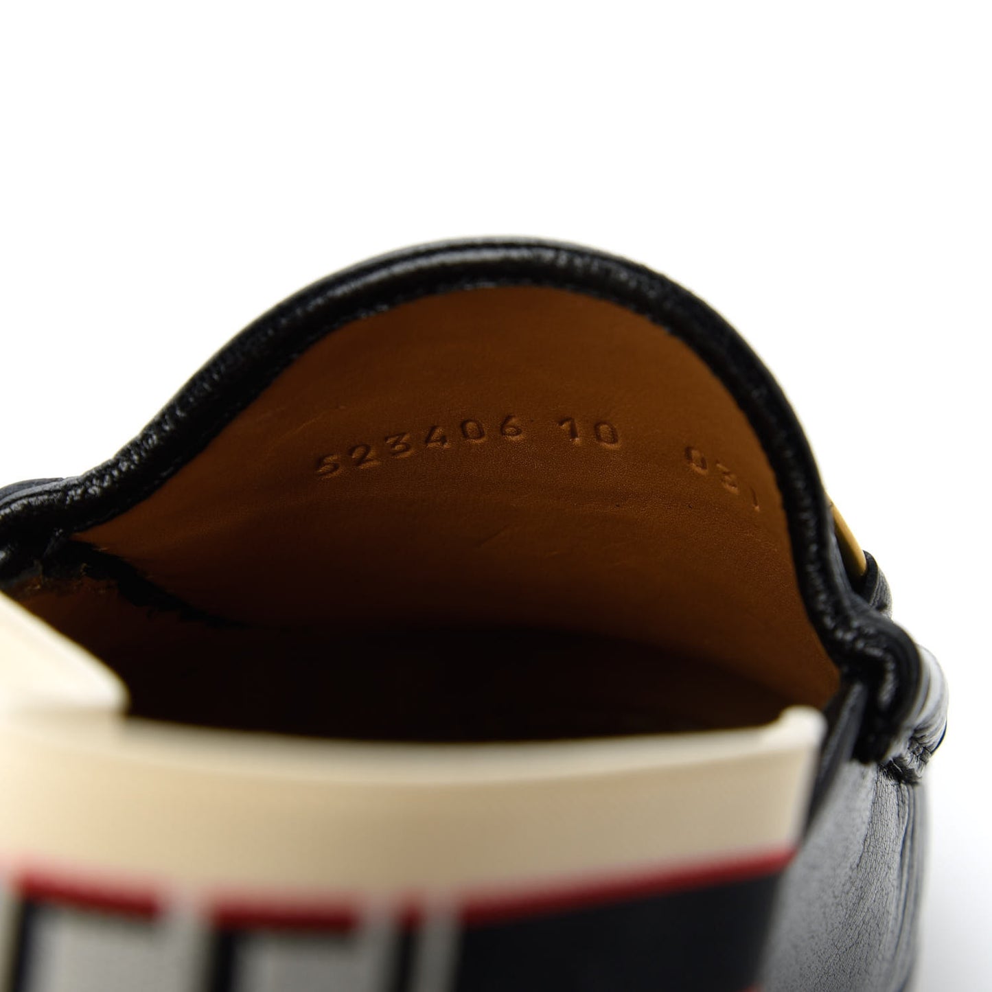 Goatskin Stripe Mens Horsebit Slingback Slippers 10 Black