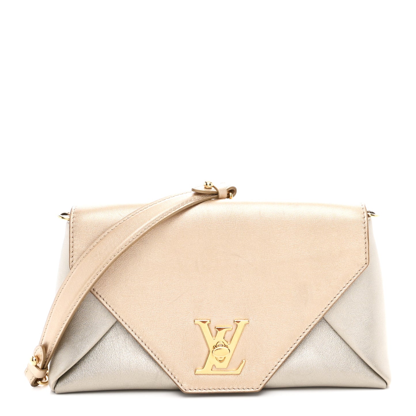 Metallic Calfskin Love Note Gold Silver