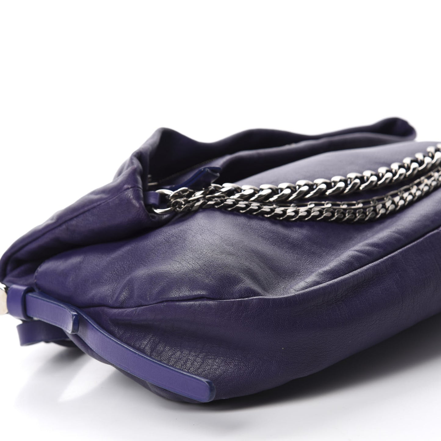 Lambskin Small Biker Hobo Purple