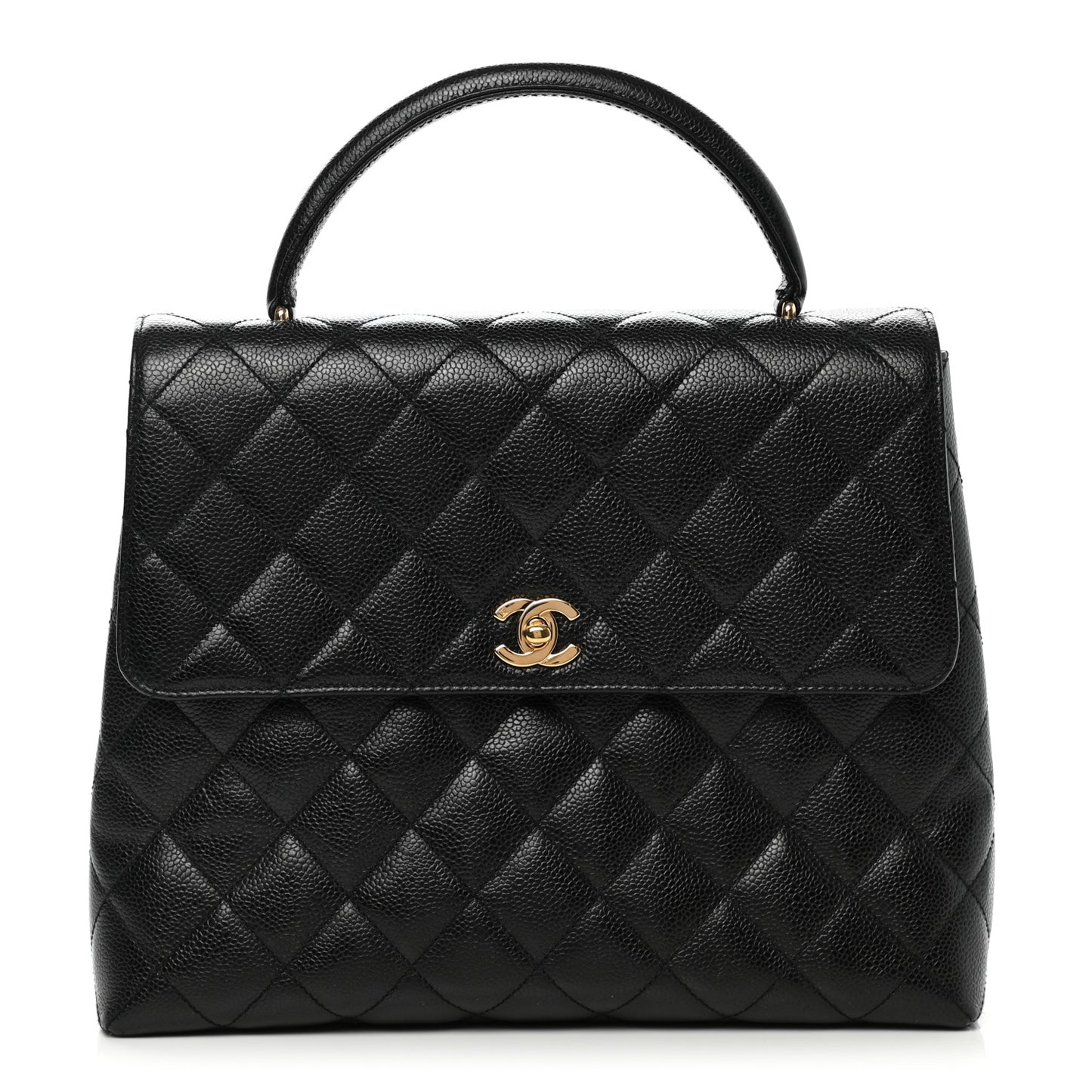 Caviar Quilted Jumbo Kelly Flap Black