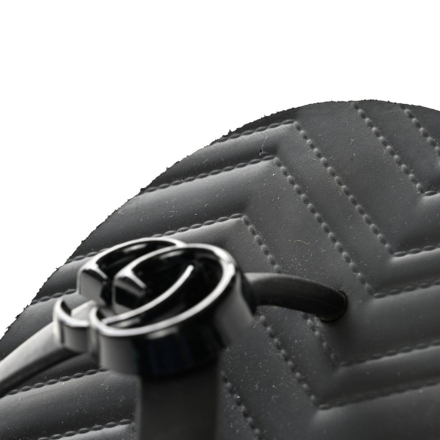 Rubber Chevron Womens GG Thong Sandals 42 Black