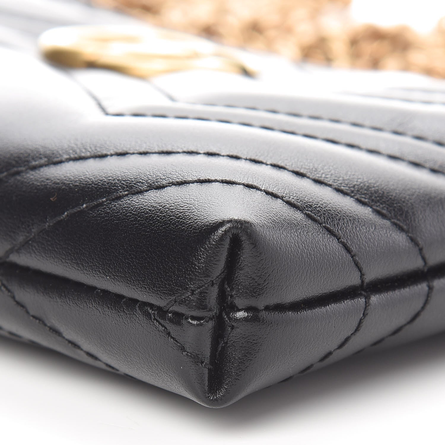 Gucci Calfskin Matelasse Mini GG Marmont Chain Bag Black 9 of 11
