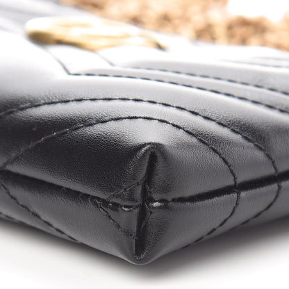 Gucci Calfskin Matelasse Mini GG Marmont Chain Bag Black 9 of 11