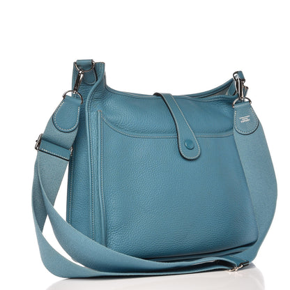 Hermes Taurillon Clemence Evelyne III GM Blue Jean 5 of 34
