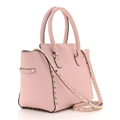 Valentino Garavani Vitello Small Rockstud Double Handle Tote Water Rose 3 of 12