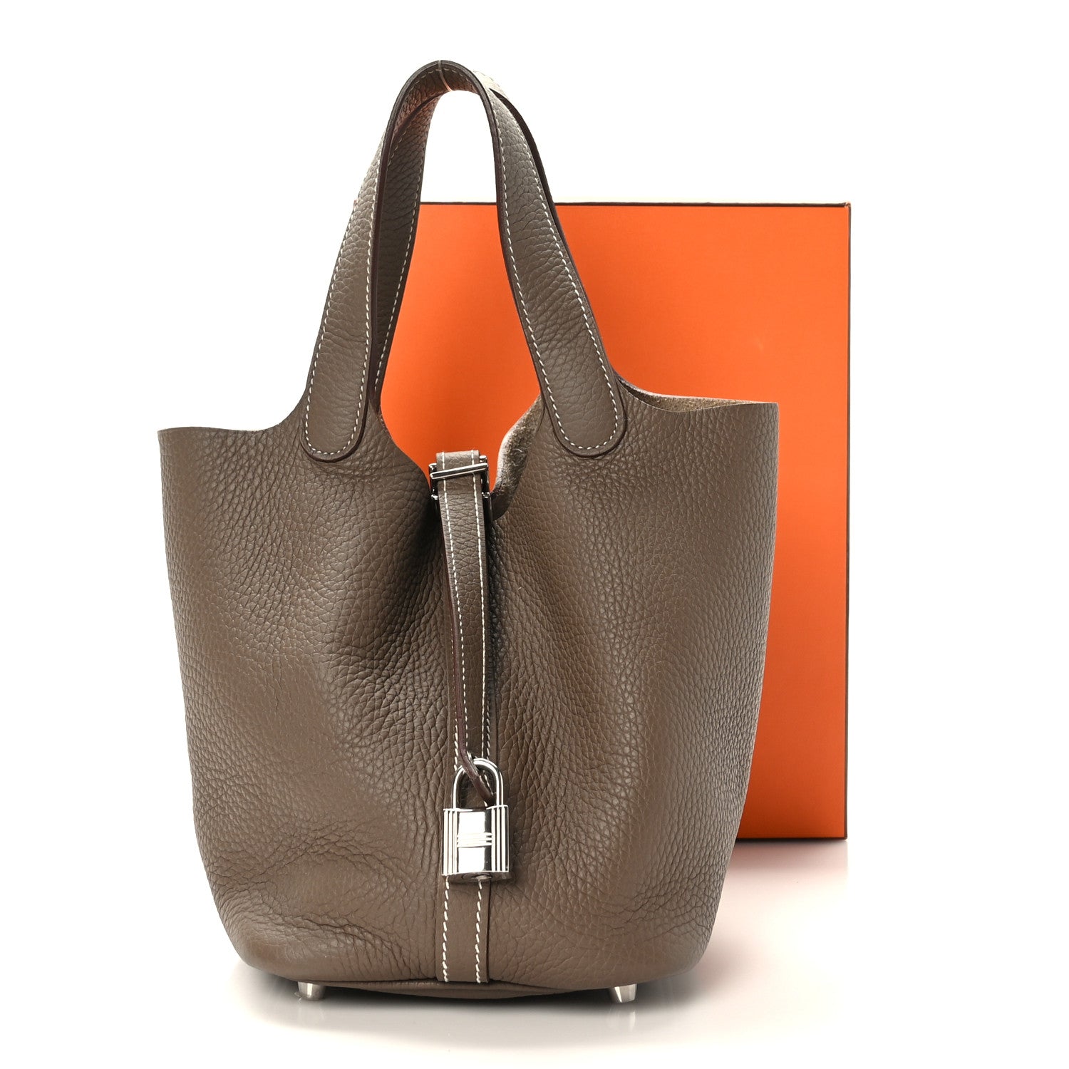Hermes Taurillon Clemence Picotin Lock 18 PM Etoupe 12 of 12