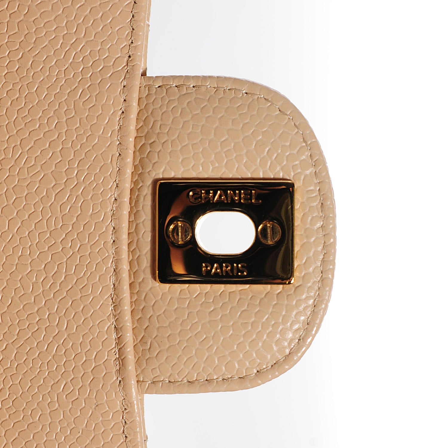Chanel Caviar Quilted Medium Double Flap Beige Clair 8 of 9