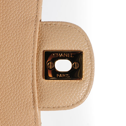 Chanel Caviar Quilted Medium Double Flap Beige Clair 8 of 9