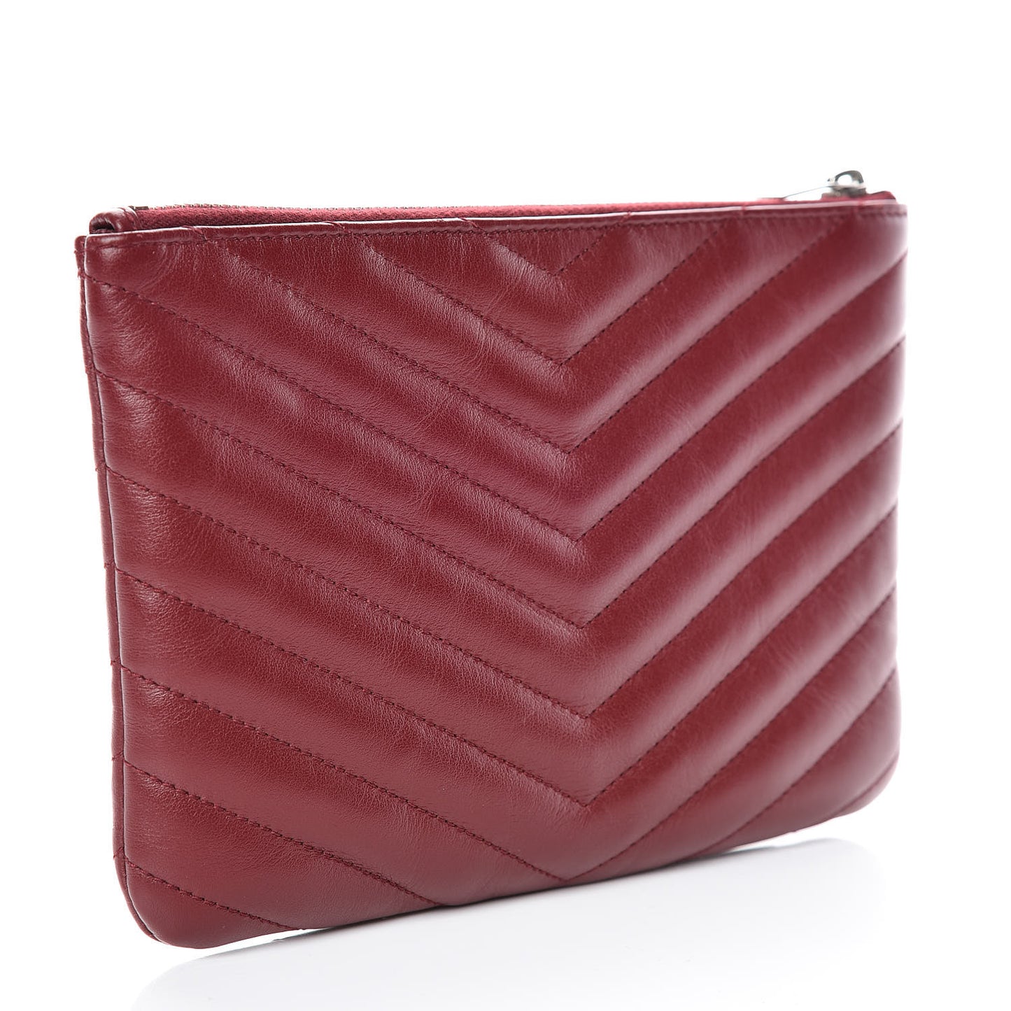 Calfskin Matelasse Chevron Monogram Pouch Palissandre