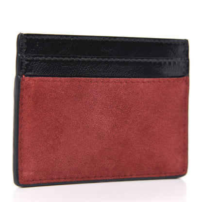 Gucci Suede Patent Ophidia Card Holder Hibiscus Red Black 3 of 6