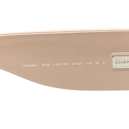 Chanel Acetate Cat Eye Sunglasses 6056 Black Beige 5 of 7