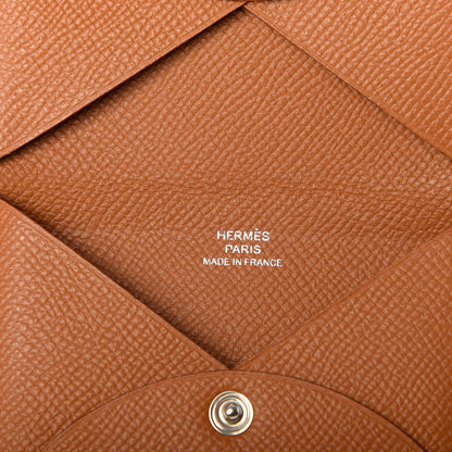 Hermes Epsom Calvi Card Case Gold 6 of 7