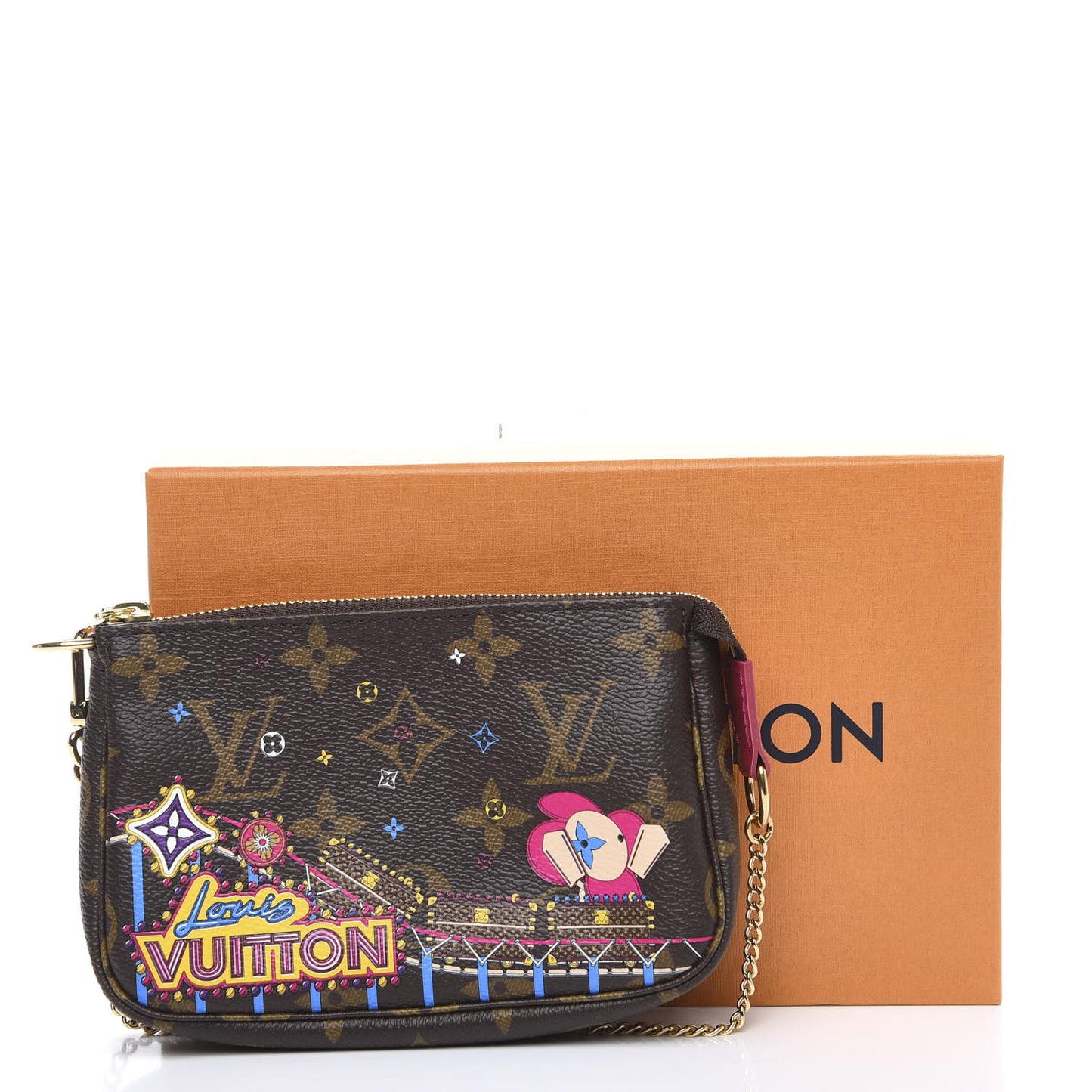 Monogram 2020 Christmas Animation Roller Coaster Mini Pochette Accessories Pivoine