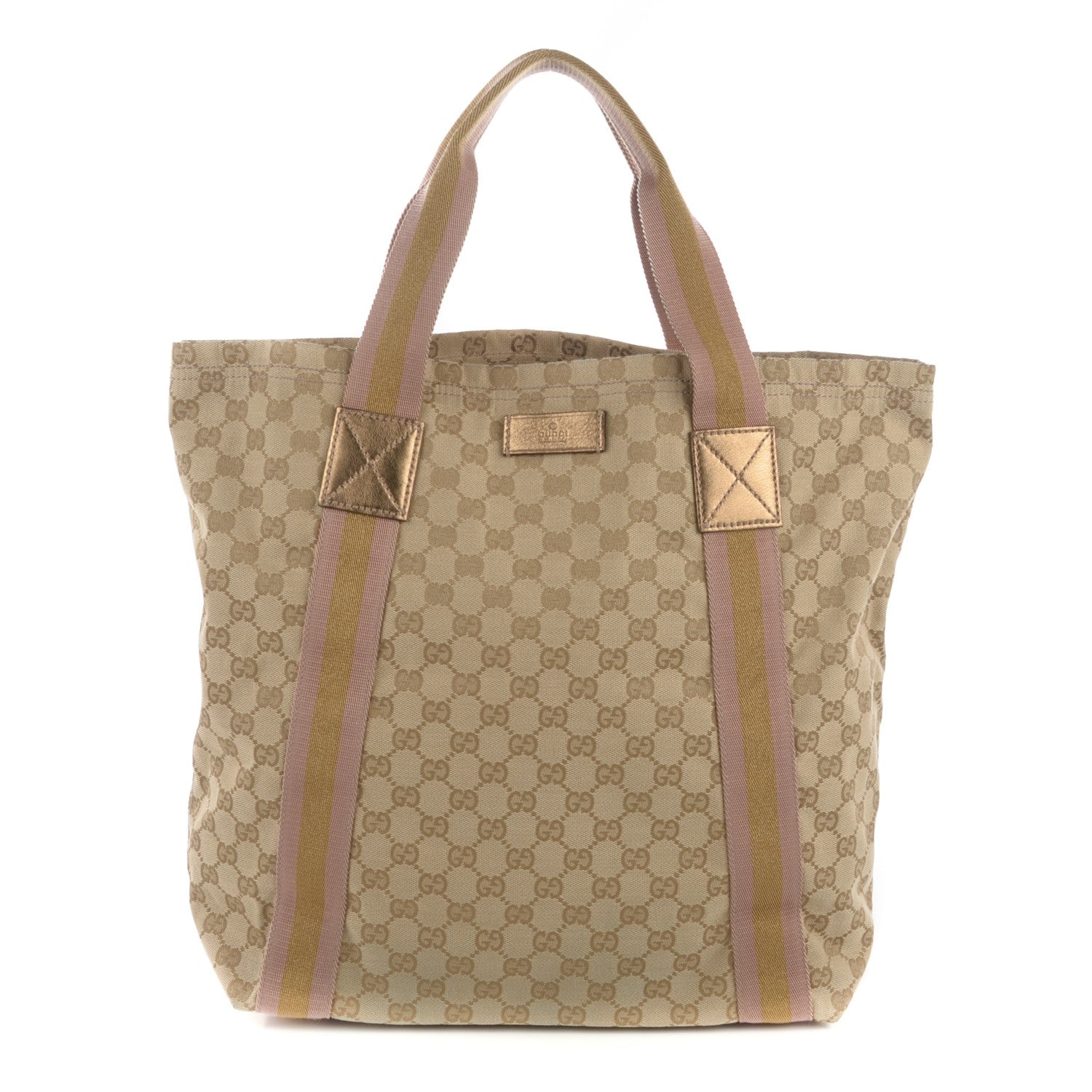 Gucci Monogram Medium Web Tote Pink Gold 1 of 7