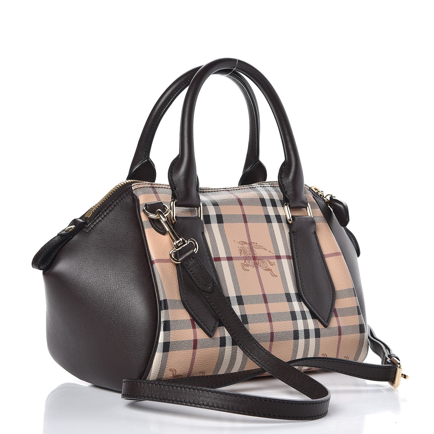 Burberry Haymarket Check Small Blaze Satchel Chocolate 4 of 9
