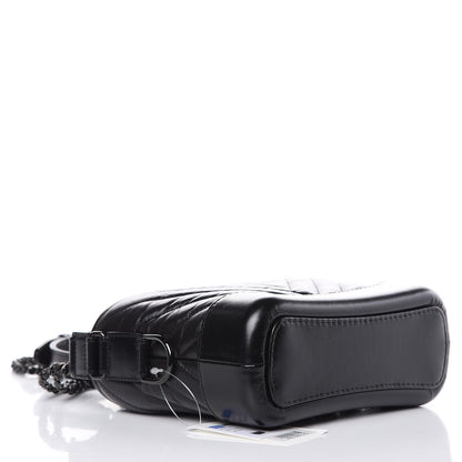 Chanel Aged Calfskin Chevron Quilted Small Gabrielle Hobo So Black 4 of 10