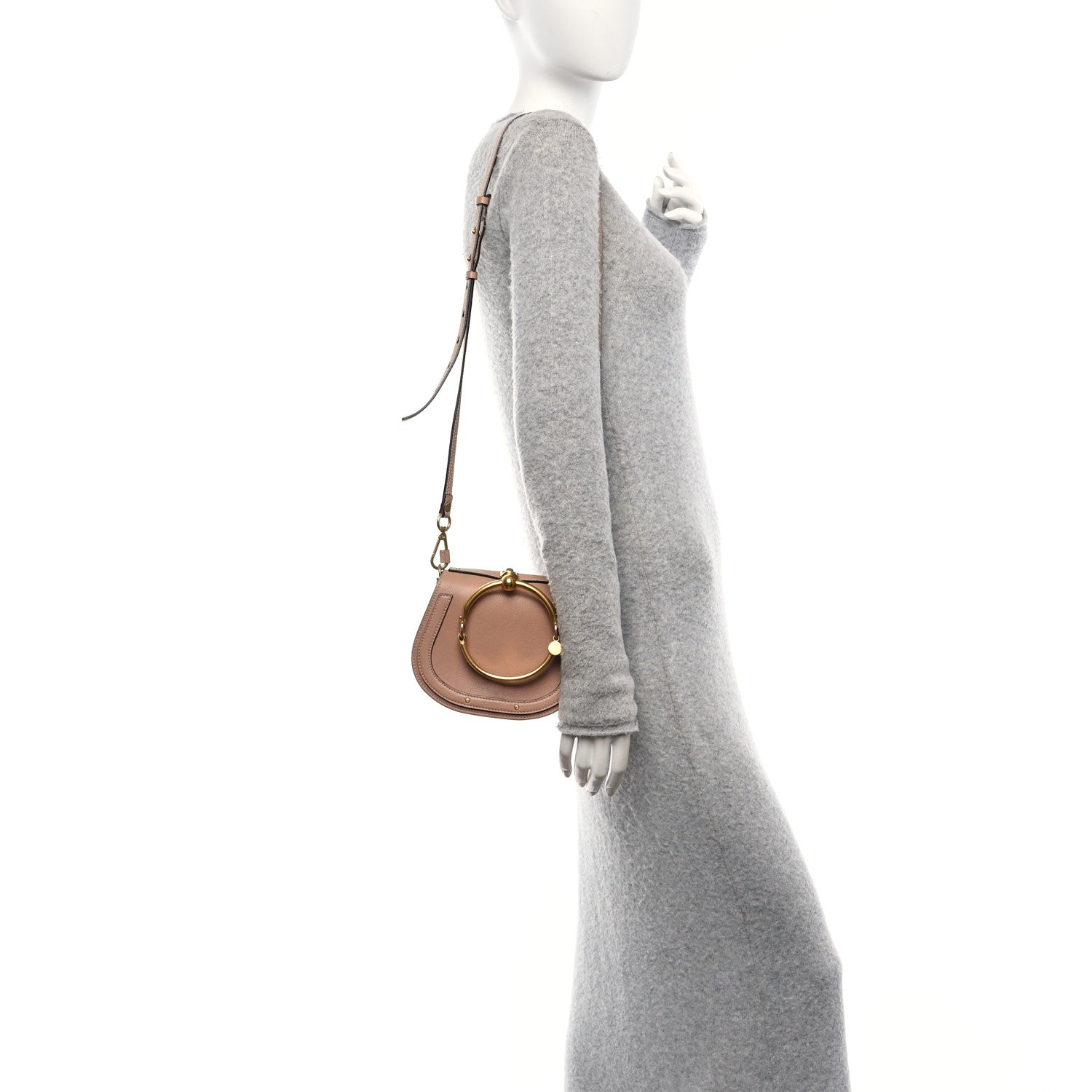 Chloe Calfskin Suede Nile Bracelet Bag Biscotti Beige 2 of 9