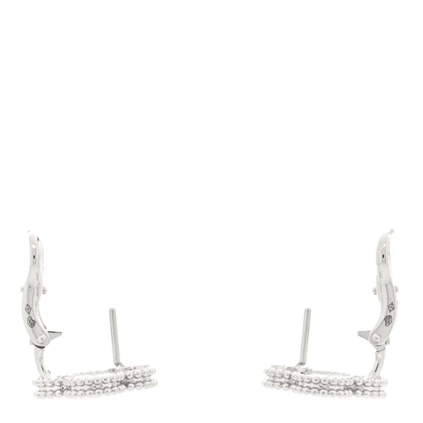 18K White Gold Diamond Vintage Alhambra Earrings