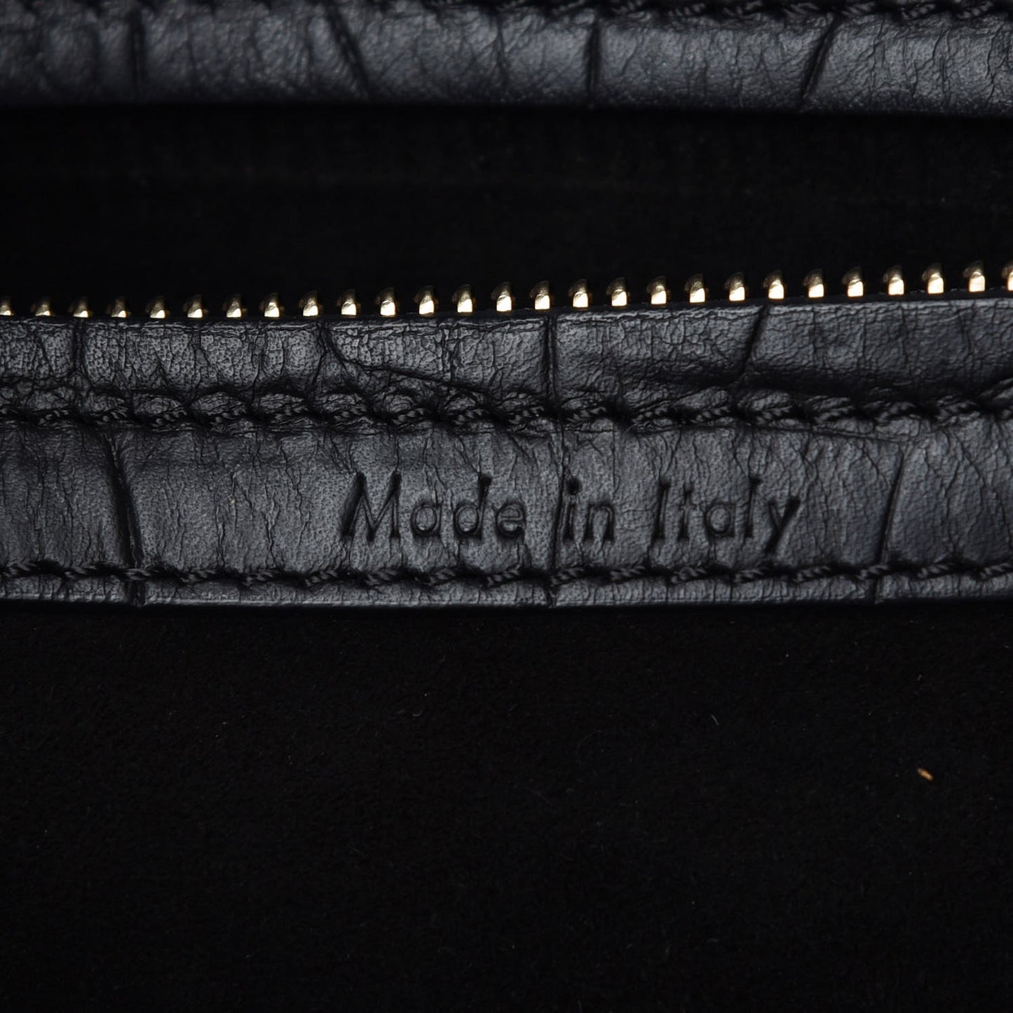 Crocodile Embossed Calfskin Large Phantom Luggage Black