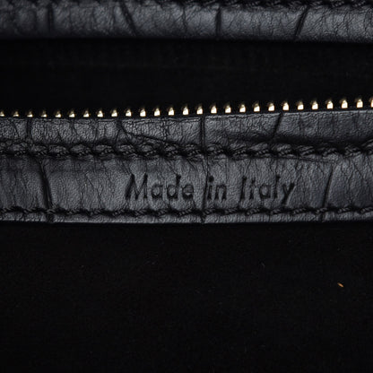 Celine Crocodile Embossed Calfskin Large Phantom Luggage Black 5 of 9