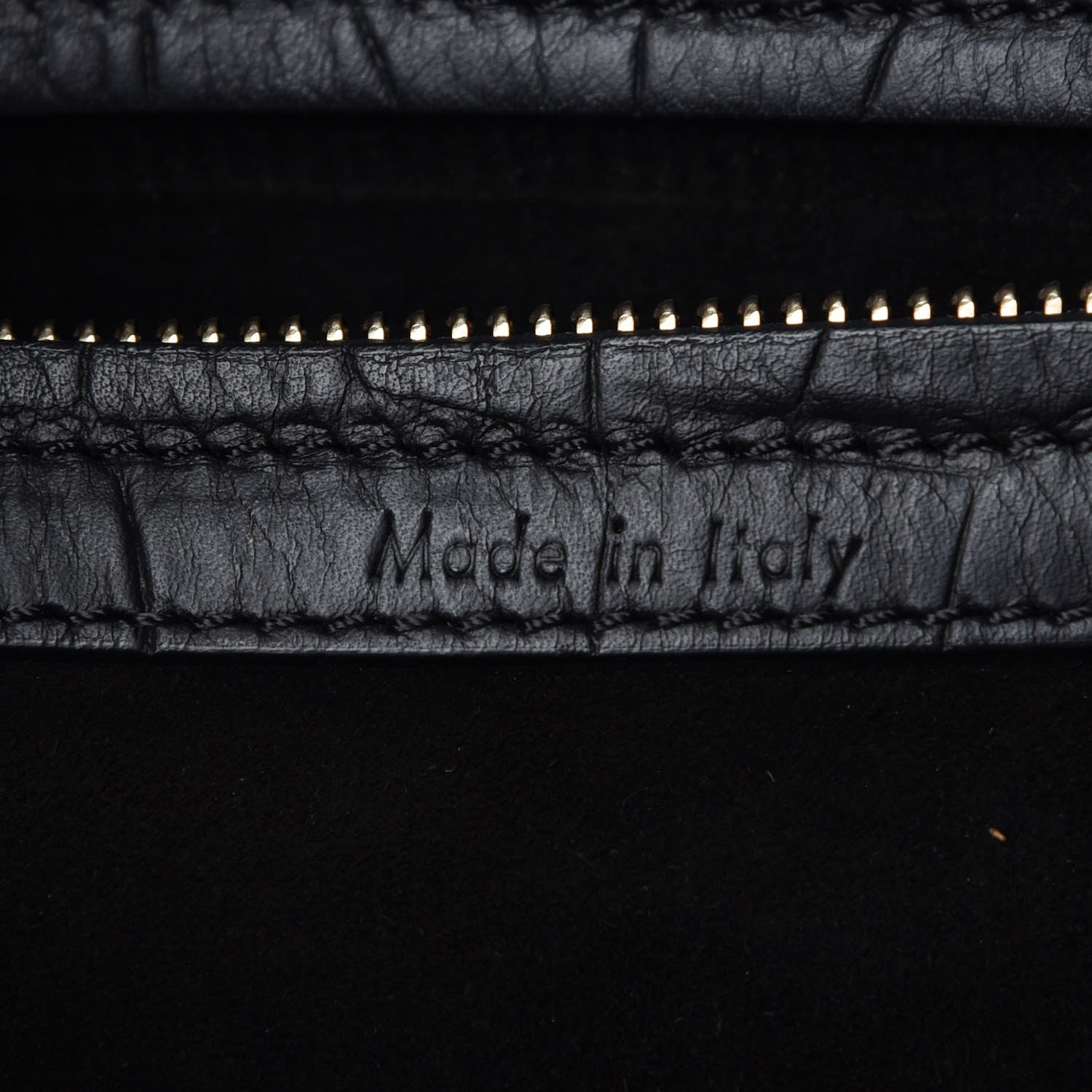 Celine Crocodile Embossed Calfskin Large Phantom Luggage Black 6 of 14