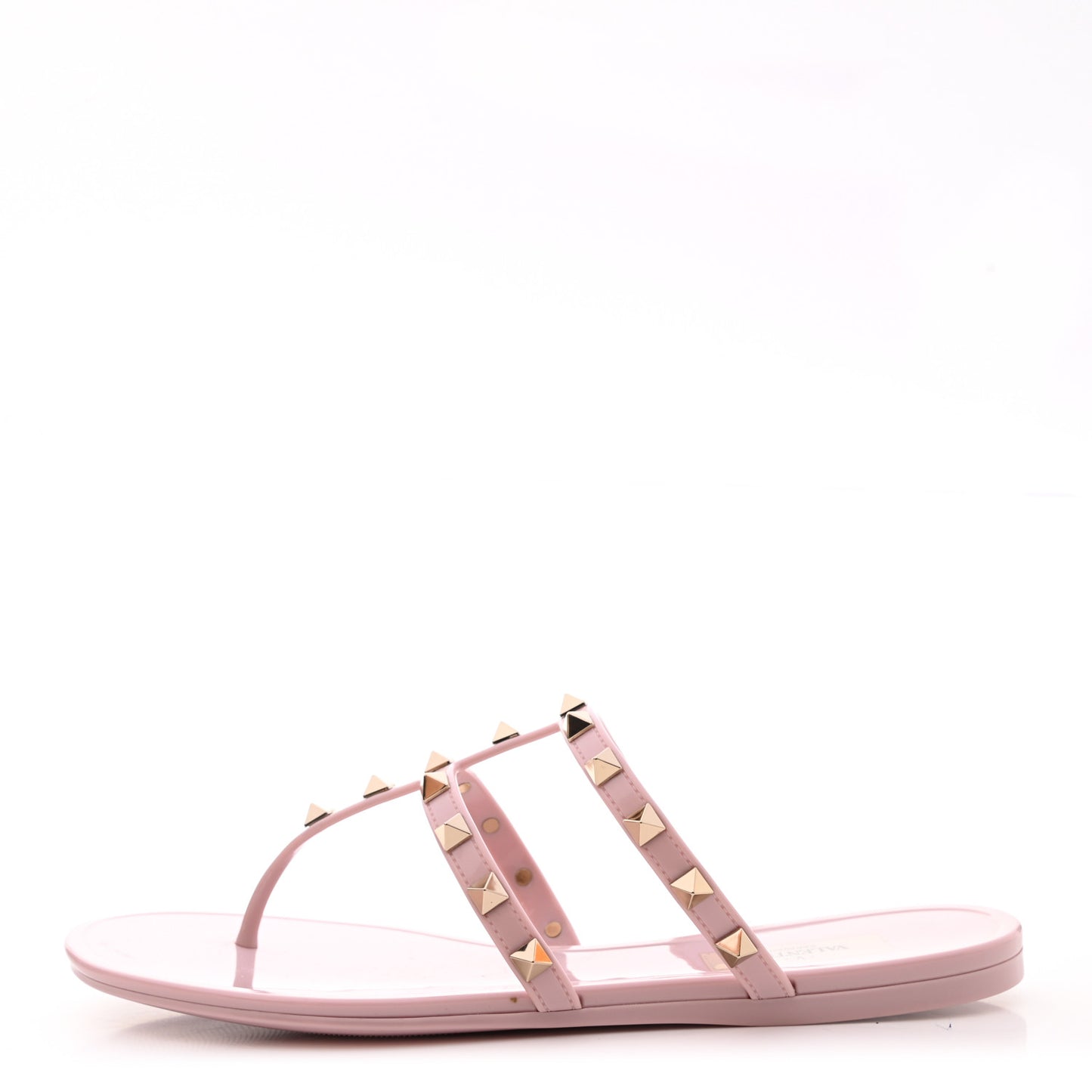 PVC Jelly Rockstud Caged Thong Sandals 38 Water Rose
