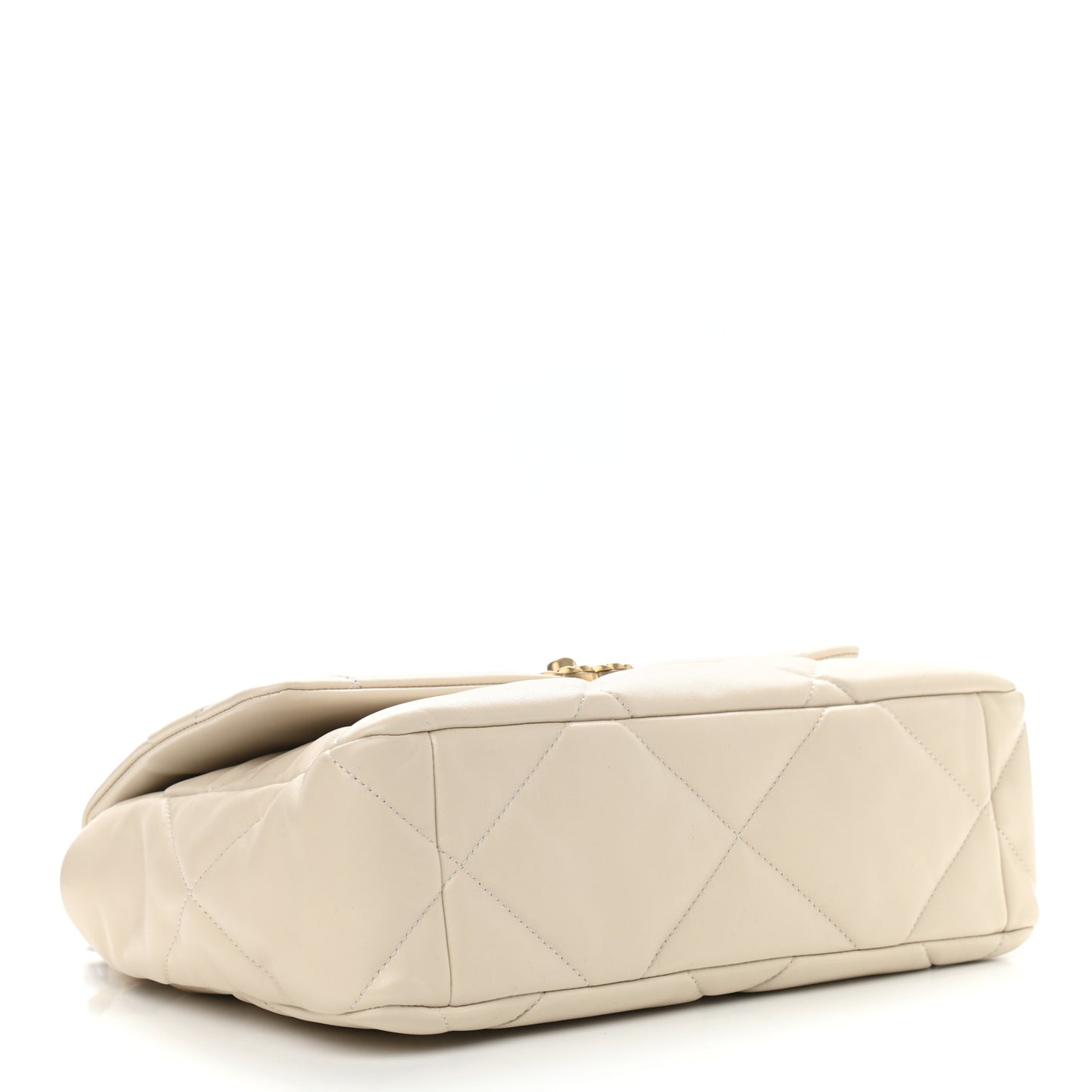 Lambskin Quilted Large Chanel 19 Flap Light Beige