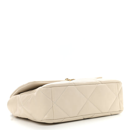 Chanel Lambskin Quilted Large Chanel 19 Flap Light Beige 4 of 9