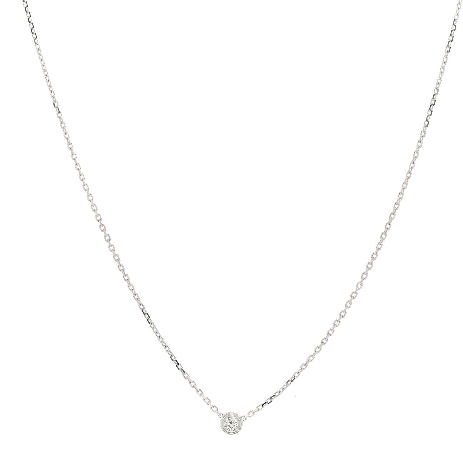 Cartier 18K White Gold Diamond XS D'Amour Pendant Necklace 1 of 4
