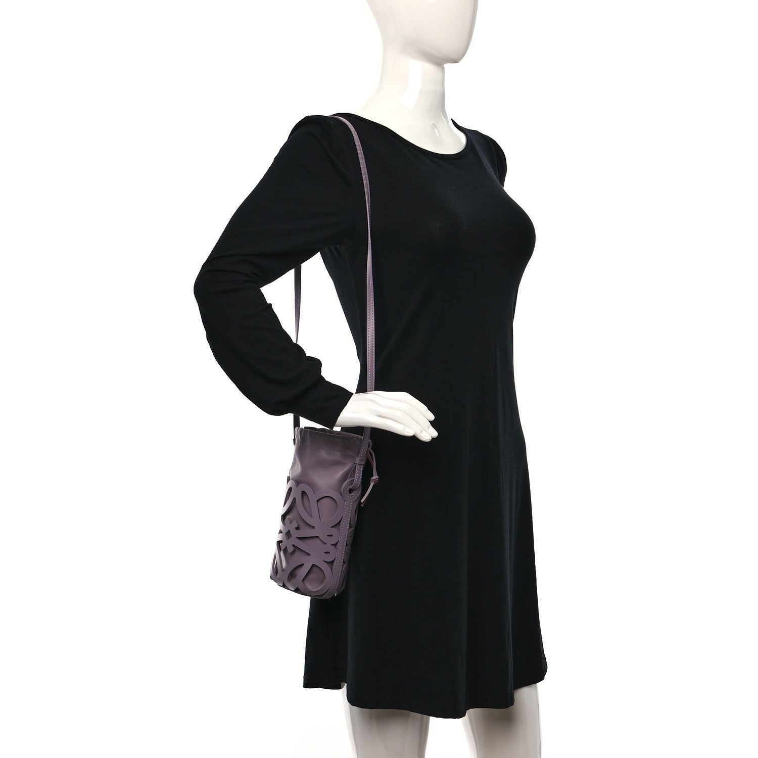 Loewe Nappa Calfskin Cutout Anagram Pocket Crossbody Bag Pale Aubergine Glaze 3 of 8