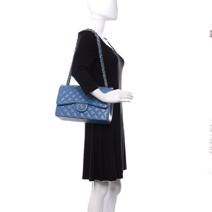 Chanel Caviar Quilted Jumbo Double Flap Blue 2 of 10