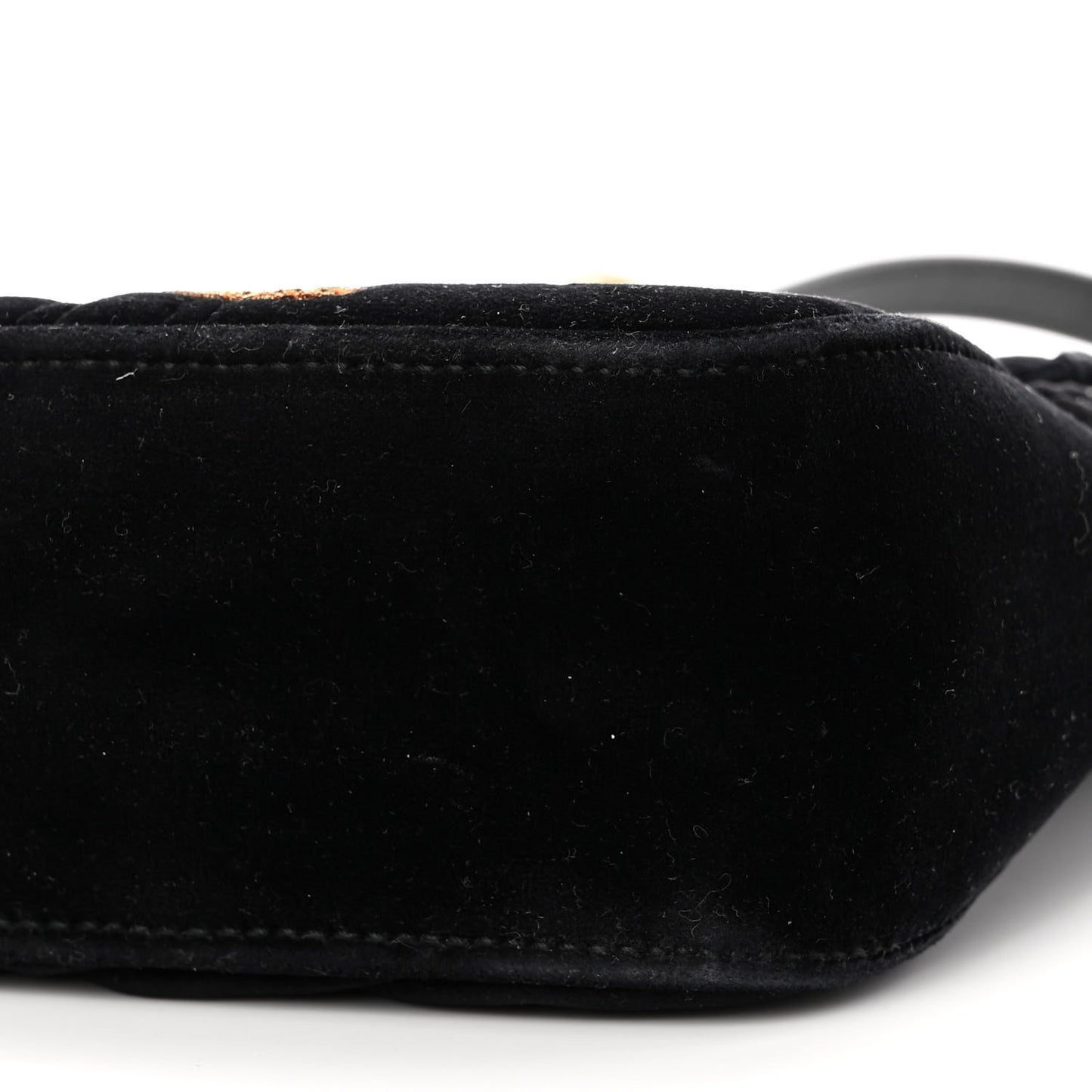 Velvet Matelasse Loved Embroidered Medium GG Marmont Shoulder Bag Black