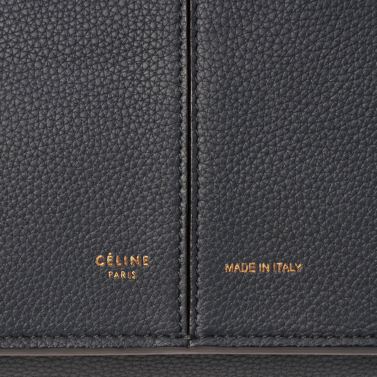 Baby Grained Calfskin Medium Tri-Fold Bag Dark Sea