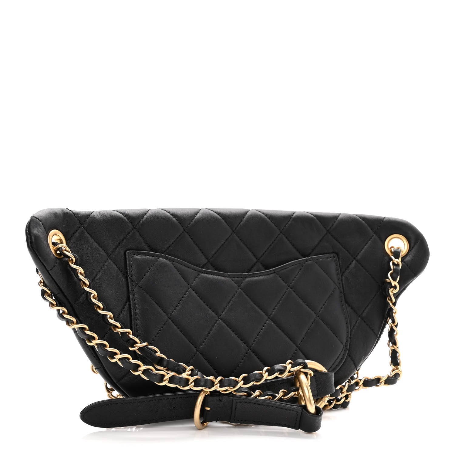 Chanel Lambskin Quilted All About Chains Waist Belt Bag Black 3 of 10
