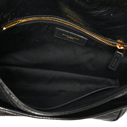 Saint Laurent Crinkled Calfskin Matelasse Monogram Medium Niki Chain Satchel Black 5 of 11
