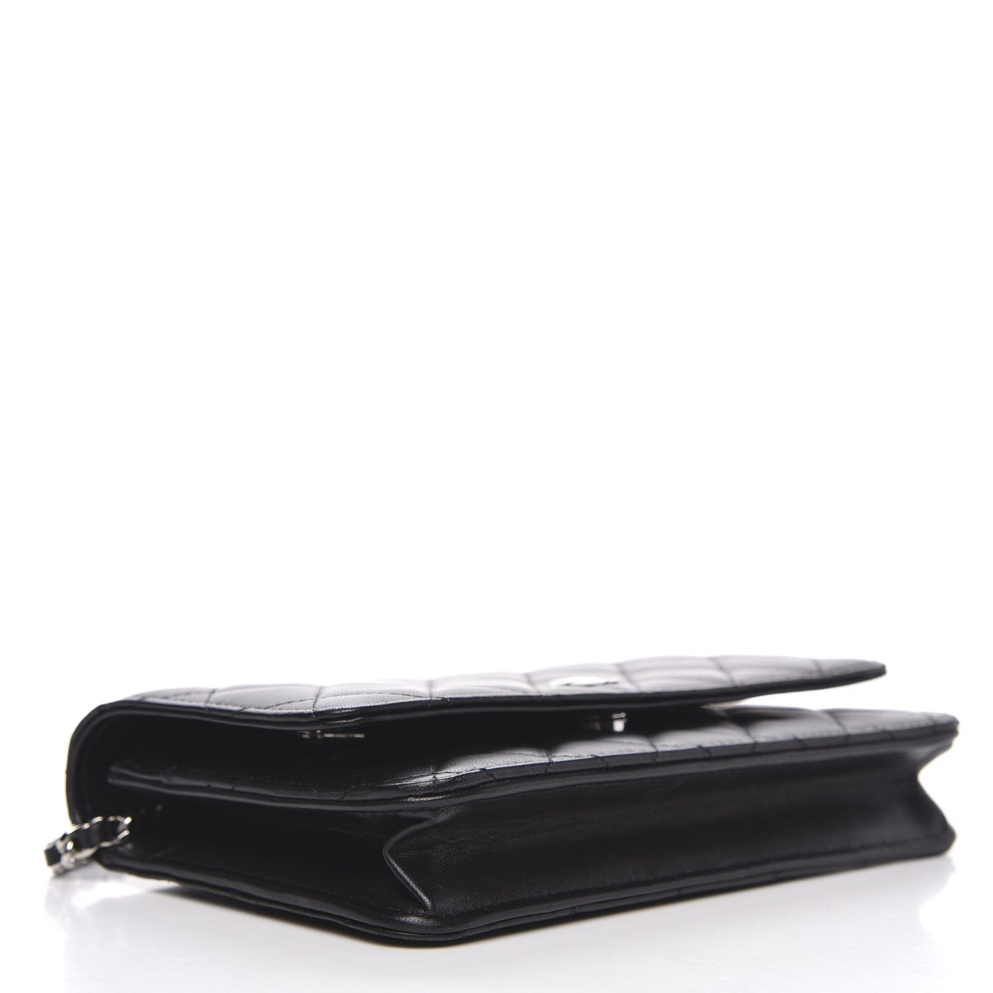 Lambskin Quilted Wallet On Chain WOC Black