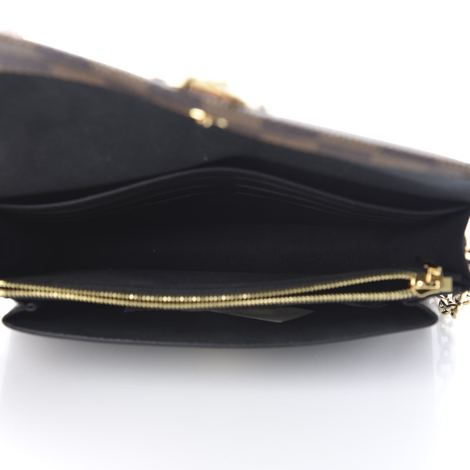 Louis Vuitton Damier Ebene Vavin Chain Wallet Black 5 of 12