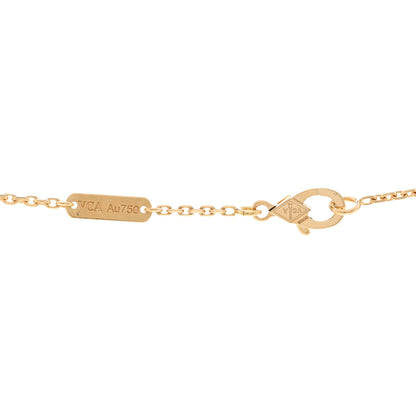 Van Cleef & Arpels 18K Yellow Gold Blue Agate Vintage Alhambra Pendant Necklace 4 of 5