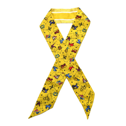 Christian Dior Silk Pixel Zodiac Mitzah Scarf Yellow Multicolor 1 of 3