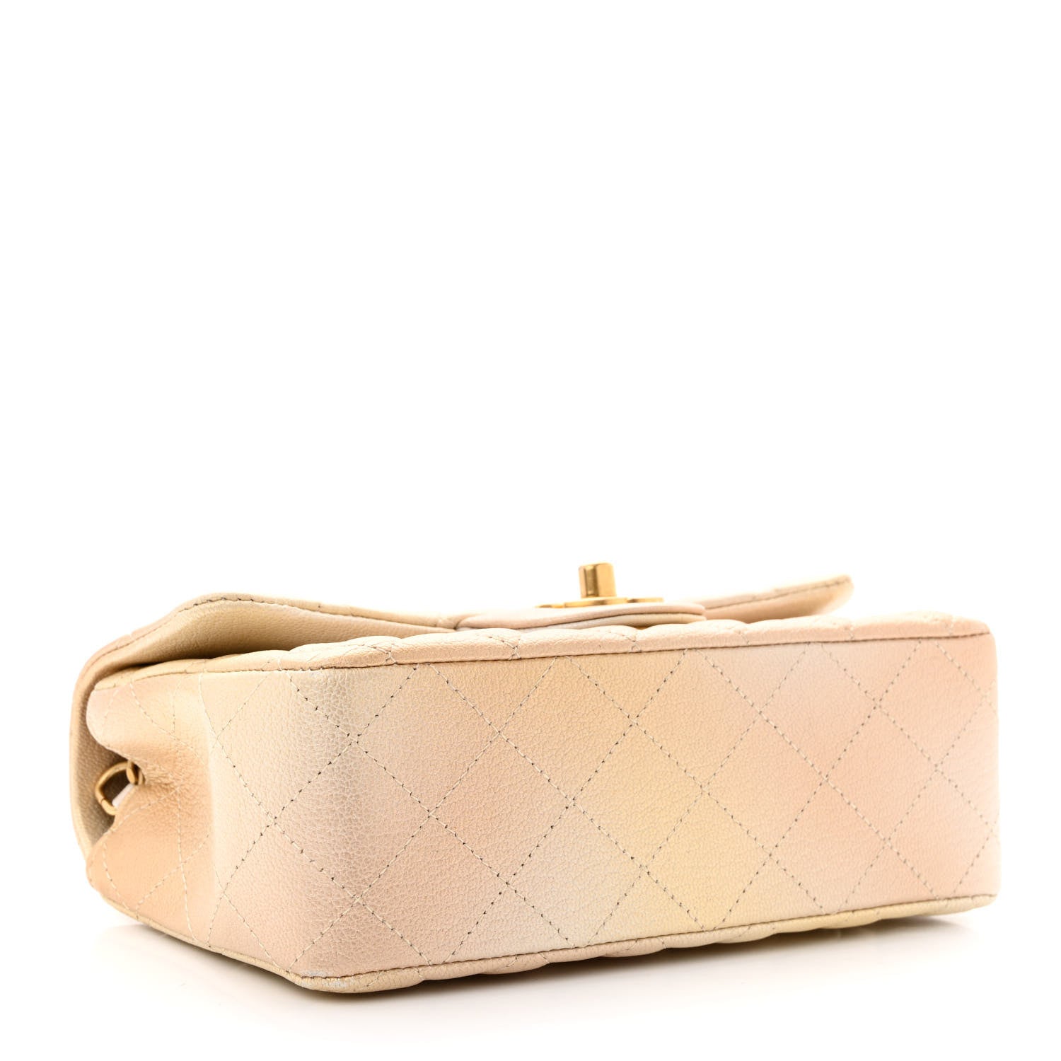 Chanel Metallic Goatskin Quilted Mini Rectangular Flap Gold 4 of 11