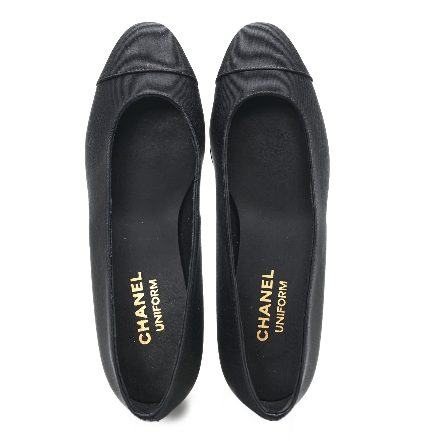 Grosgrain Cap Toe Uniform Ballerina Flats 38 Black