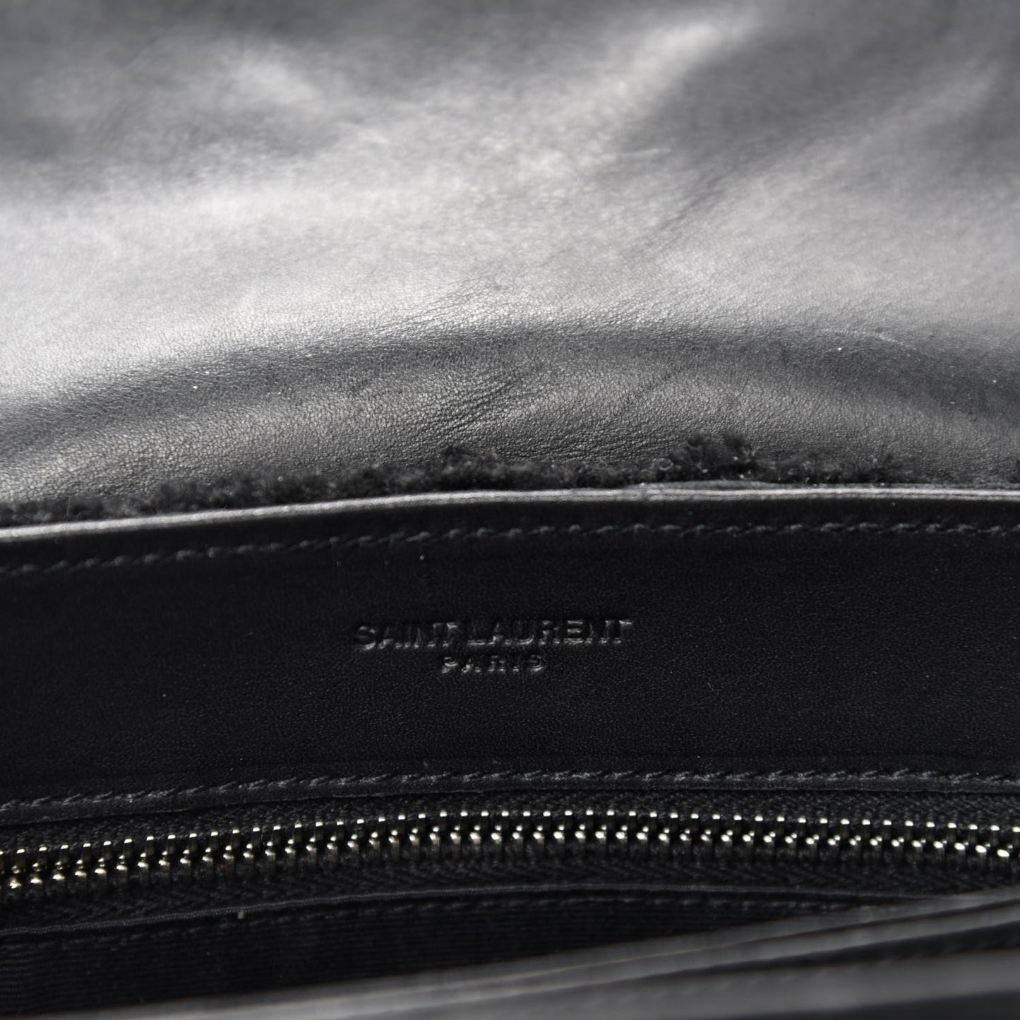 Shearling Toy Loulou Shoulder Bag Black