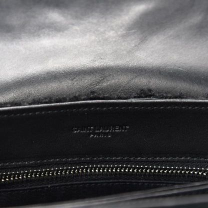 Saint Laurent Shearling Toy Loulou Shoulder Bag Black 9 of 11
