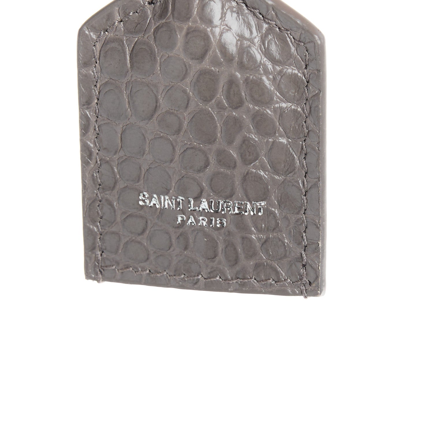 Saint Laurent Calfskin Crocodile Embossed Medium Monogram Sunset Fog 9 of 12