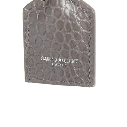 Saint Laurent Calfskin Crocodile Embossed Medium Monogram Sunset Fog 9 of 12