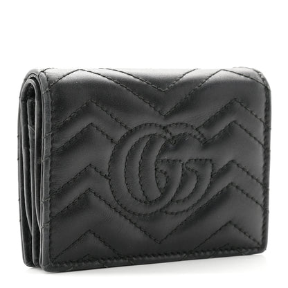 Gucci Calfskin Matelasse GG Marmont Card Case Wallet Black 3 of 8